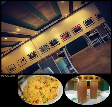 HK rice, iced tea and the Mr. Ching Cuisine surroundings