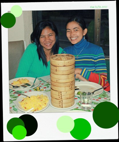 Our faces say it all. "Dumplings ARE better than flowers."