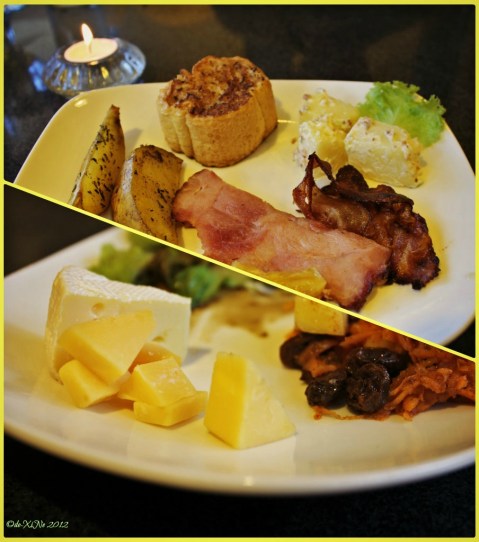 Dinelli's Gourmet, Of French Toast, Potatoes and Potato Salad, Roast Ham and Bacon, and Cheese =)