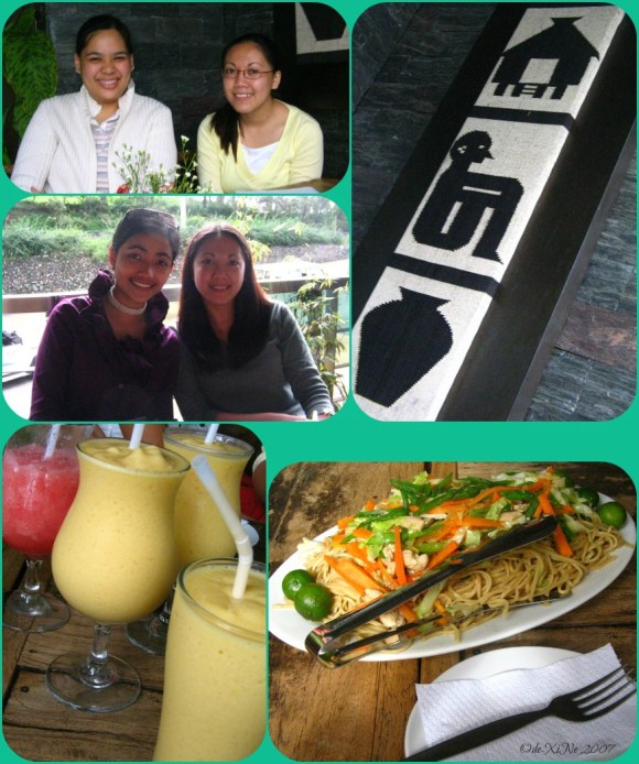 Cafe Sorelle pancit, fruit shakes and us