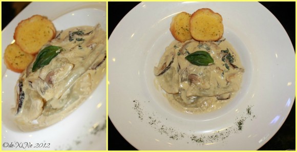 Route 55 spinach and shitake ravioli