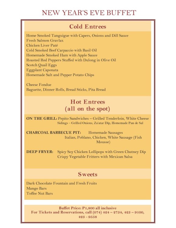 Hill Station New Year's Eve Buffet 2012