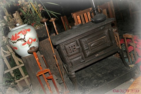 Cafe by the Ruins antique stove