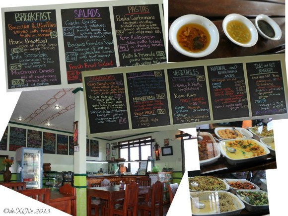 Health 100 menu, scene and viands