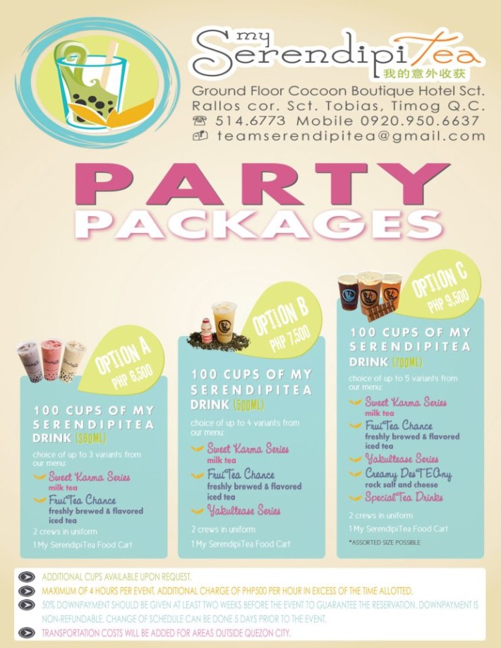 My Serendipitea Party Packages
