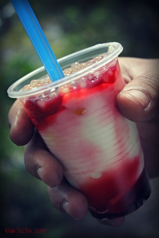 Strawberry Taho at Lourdes Grotto