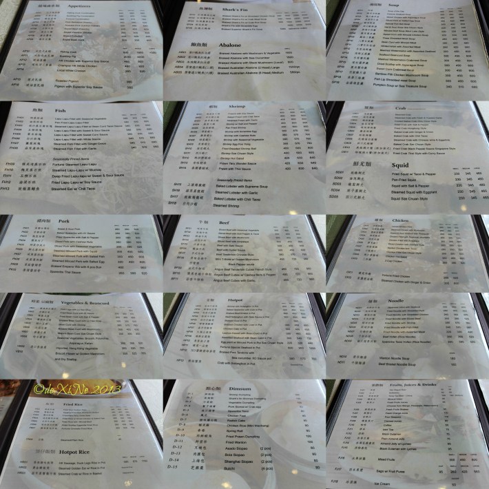 Fortune (Hong Kong) Seafood Restaurant 2013 Fortune (Hong Kong) Seafood Restaurant a la carte menu