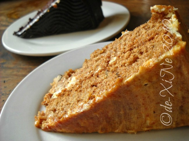 Ebai's Cafe and Pastry chocolate cake and apple walnut cake