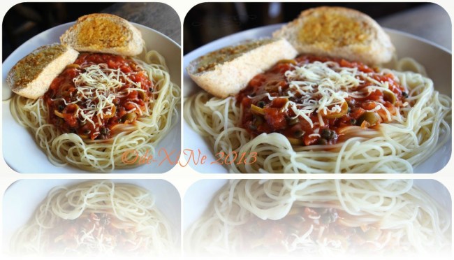 Ebai's Cafe and Pastry angel's hair in olives capers