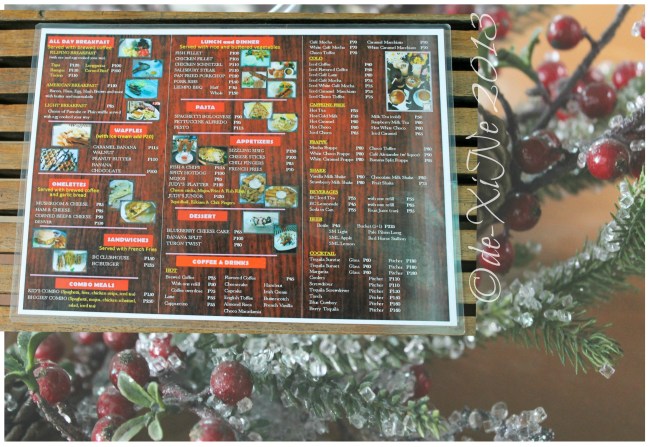 Barn Cafe updated menu