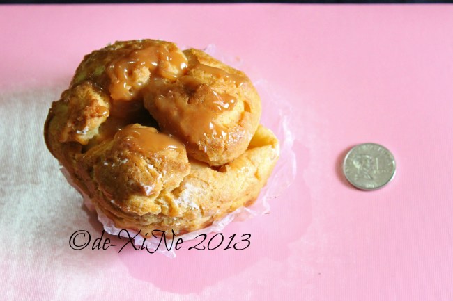 Sweetmates 2013 Sweetmates cream puff size comparison with the 1 peso coin