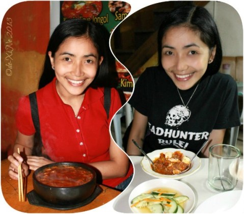 Xine enjoying Wency's Restaurant soondubuchigae/sondobujigye