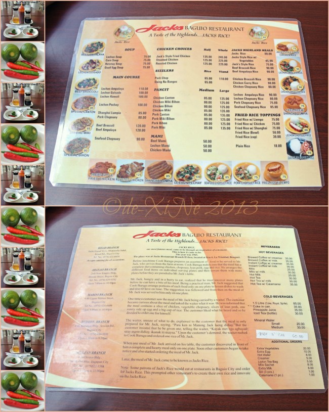 Jack's (Glasshouse) Restaurant 2013 Jack's (Glasshouse) Restaurant menu