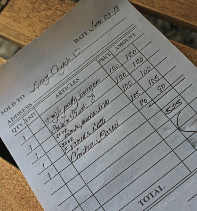 Cafe de Angelo 2013 Cafe de Angelo receipt