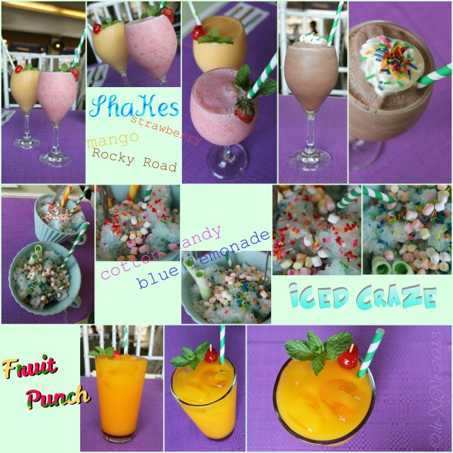 Sage Restaurant beverages - fruit shakes, ice craze, cold drinks