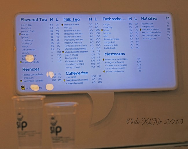 Sip Milk Tea Shop menu