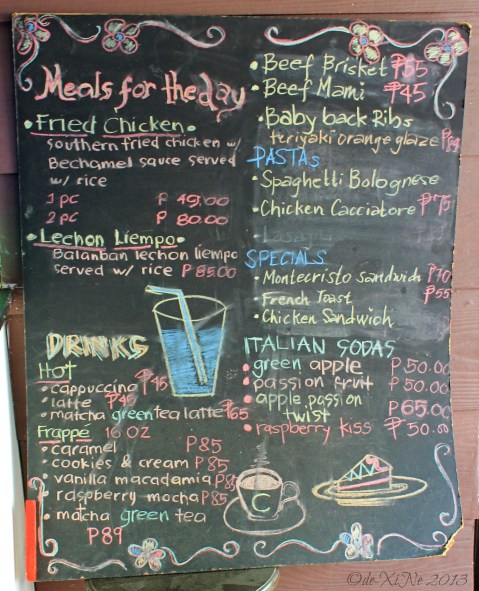 FoodVille Baguio menu
