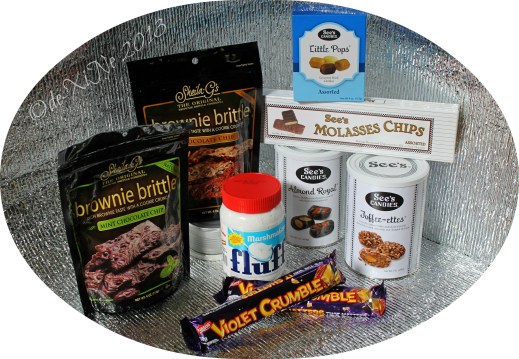 Cuttie Cuppies Shoppe Baguio goodies See's candies, Sheila G's brownie brittle, marshmallow fluff, violet crumble