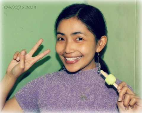 Xine victory pose with K-Pop Ice Cream Bar 