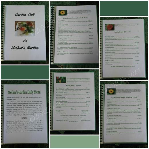 Mother's Garden Baguio menu