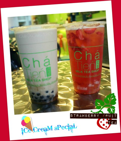Cha Tien Milk Tea Shop Baguio ice cream special and strawberry fruit teas