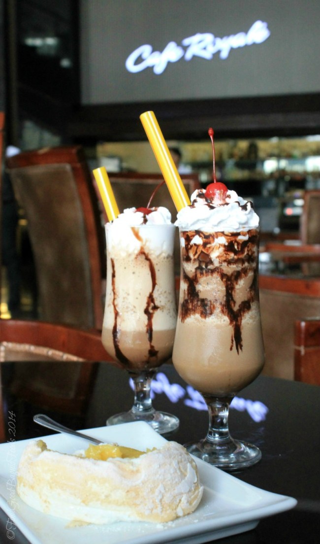 Cafe Royale at Crown Legacy Hotel Baguio 2014 Cafe Royale at Crown Legacy Hotel Baguio dark rabbit and vert macha frappes with brazo de mercedes