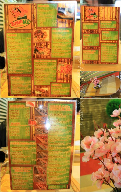 Baguio ZushiMe menu 2014