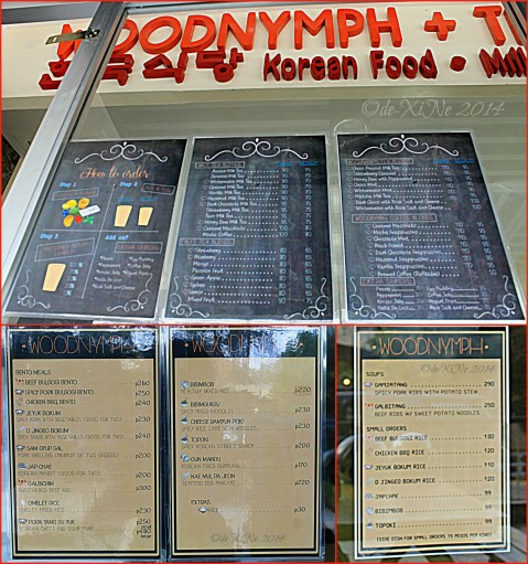 Woodnymph + Tea Baguio 2014 menu