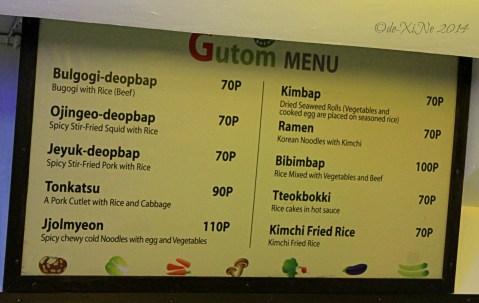 Gutom Baguio menu