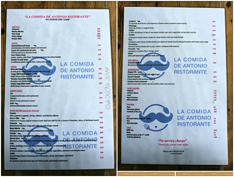 La Comida de Antonio Ristorante Baguio menu