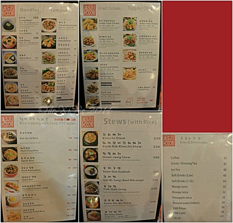 Hodori Noodle House Baguio menu