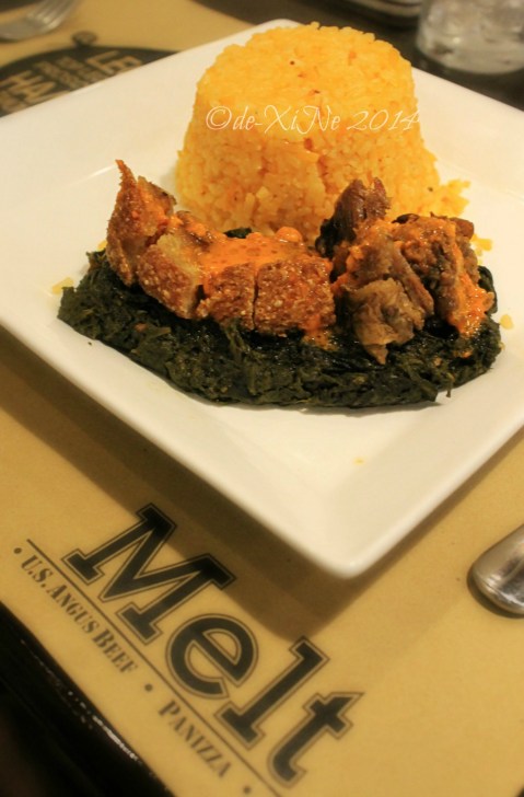 Melt Restaurant Baguio main entree lechon cubano with crab fat sauce and creamy laing