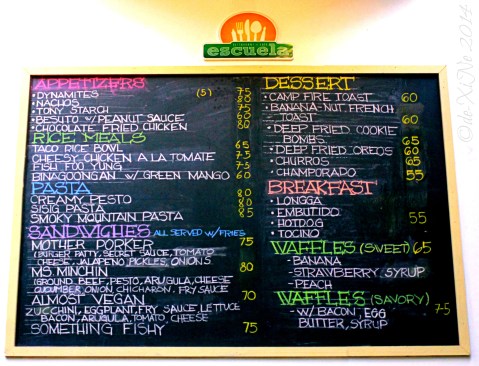 Escuela Restaurant+Cafe Baguio menu