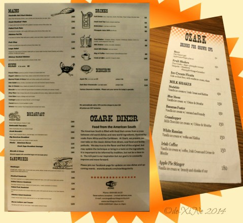 Baguio Ozark Diner 2014 Baguio Ozark Diner menu 2014