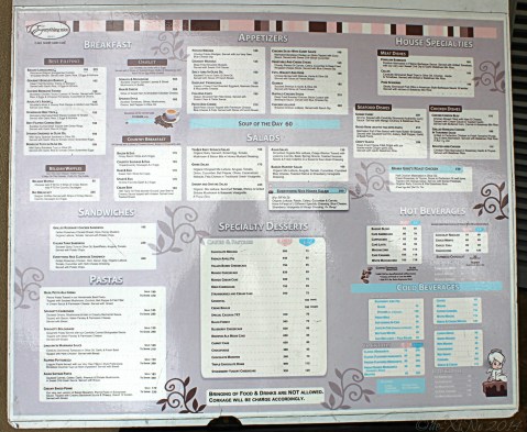 Baguio Everything Nice Cafe menu 2014