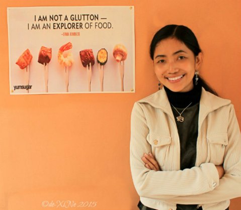  Xine hanging out at Baguio Ramanam eatery with great quote - I am not a glutton, I am an explorer of food