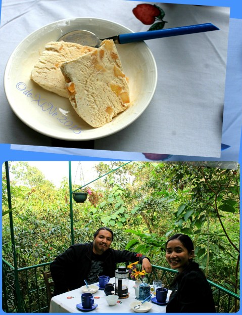Baguio Le Coq Bleu Homestay 2015 At their expanded balcony eating homemade ice cream 