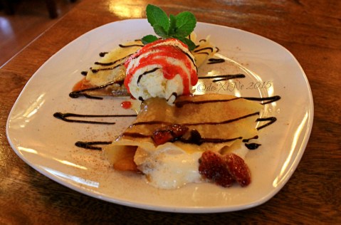 Baguio Pine Country Steaks and Waffles restaurant 2015 Baguio Pine Country Steaks and Waffles restaurant strawberry and peach crepe