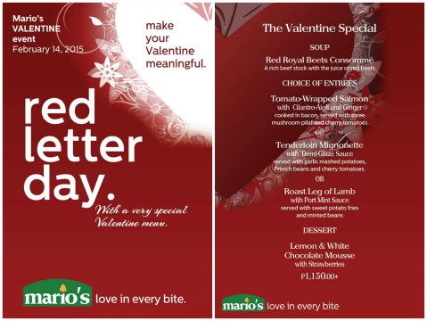 Baguio Mario's Valentines Special 2015 