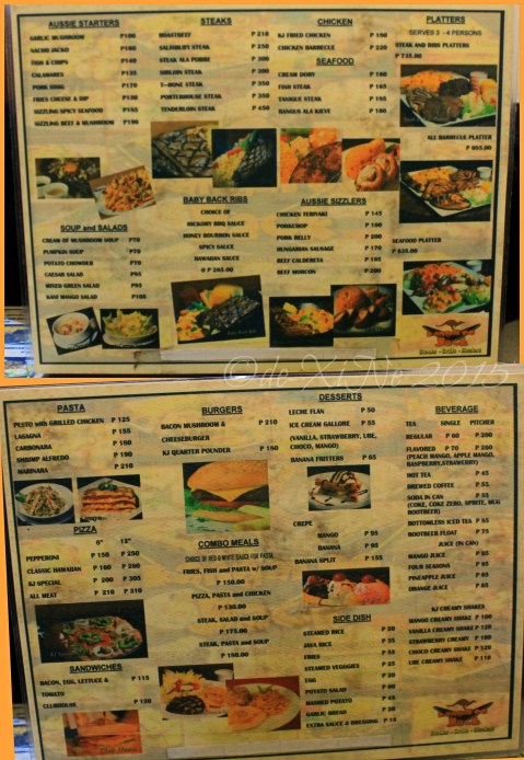 Baguio Kangaroo Jack 2015 2015-03-12 Baguio Kangaroo Jack menu