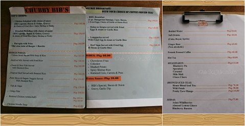 Baguio Chubby Bibs Restaurant 2015 2015-04-17 Baguio Chubby Bibs Restaurant menu