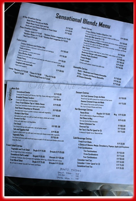 2015-05-29 Baguio Sensational Blendz menu