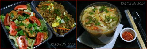  Baguio Noodle King Eatery asian chicken salad, pork fried rice, spicy sour pork noodle for take home