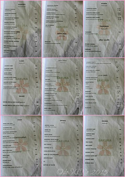  Baguio Sakura Terrace by Yamashita Ramen Group menu