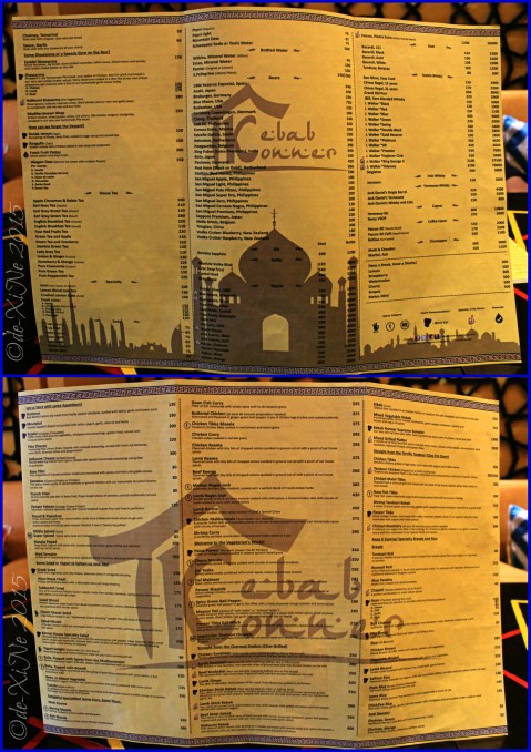 Baguio Kebab Konner 2015 Baguio Kebab Konner menu