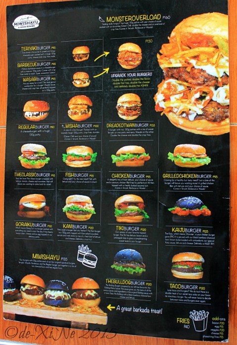 Baguio Miwishayu A Good Burger 2015 2015-11-25 Baguio Miwishayu A Good Burger menu
