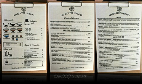 Baguio Coffee Library 2015 2015-12-11 Baguio Coffee Library menu