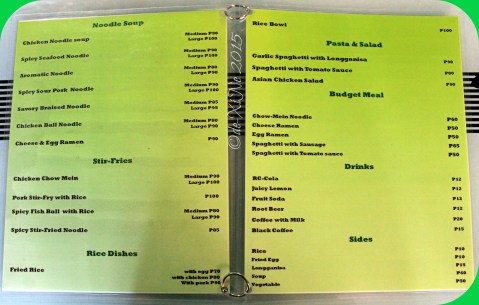 Baguio Noodle King Eatery 2015 2015-12-22 Baguio Noodle King Eatery menu