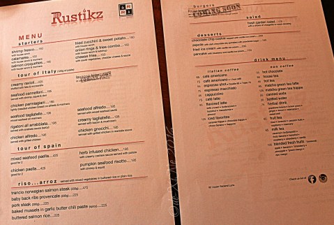 Baguio Red Rustikz 2016 2016-02-16 Baguio Red Rustikz menu