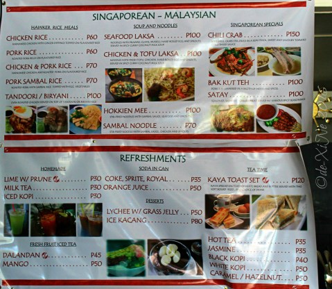 Baguio Hawker at Trancoville 2016 2016-02-17 Baguio Hawker at Trancoville menu